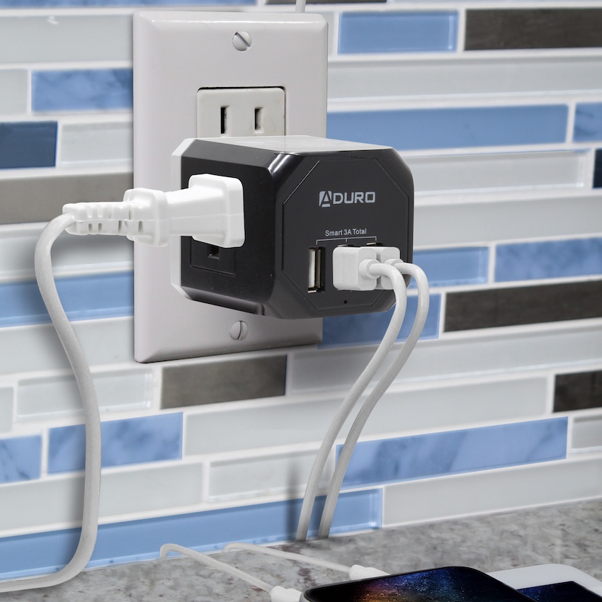Squared 3 Outlet & 3 USB Charging Station Header Image